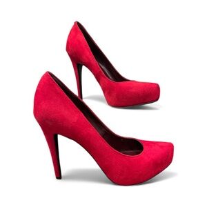BCBGeneration Parade Red Suede Platform Stiletto Pump 8.5
